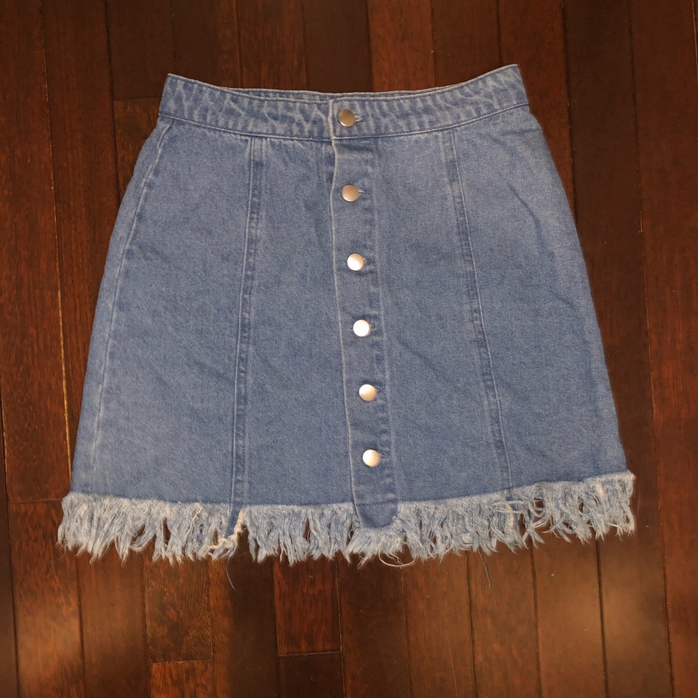 2/$20 forever 21 frayed jean skirt